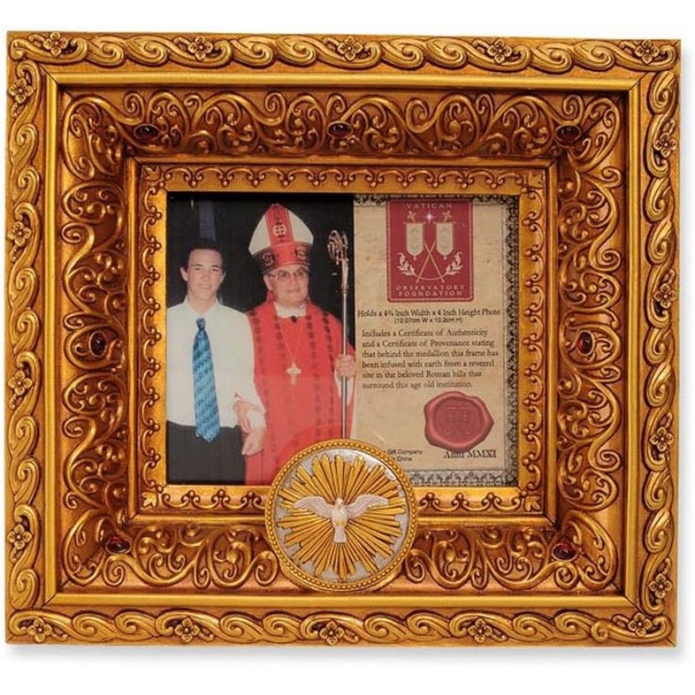 Confirmation Photo Frame -Vatican Observatory Foundation, gold, 6.9-Inch
